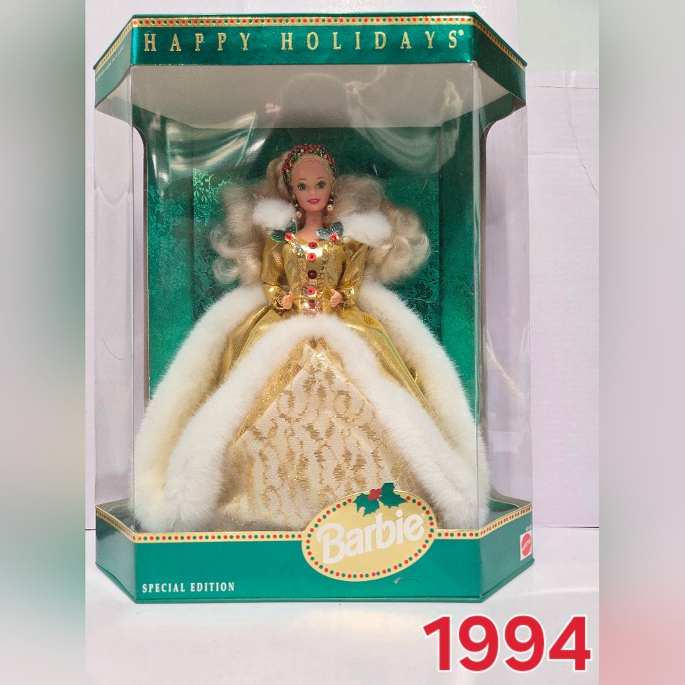 Barbie Gold and White Holiday Gown Doll 1994